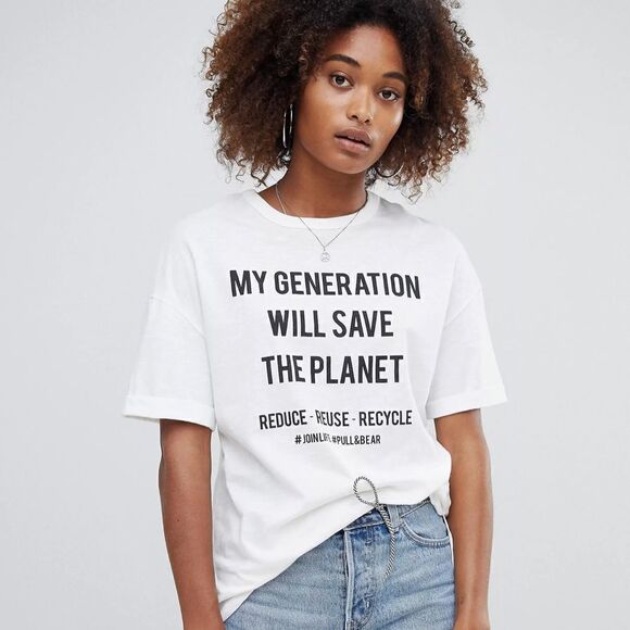 Pull&Bear essential white slogan tee - Picture 1 of 6